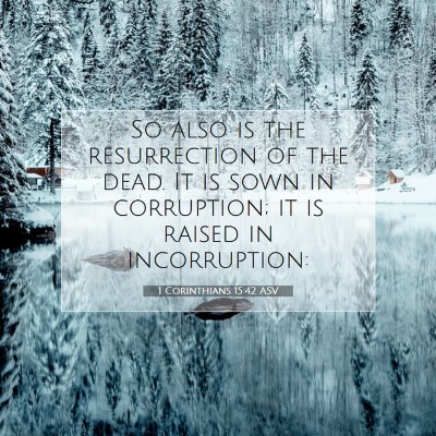 Picture 07 - 1 Corinthians 15:42 ASV - So also is the resurrection of the dead. It is - Bible Verse Picture