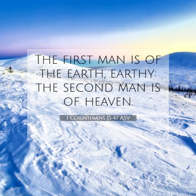 Picture 07 - 1 Corinthians 15:47 ASV - The first man is of the earth, earthy: the second - Bible Verse Picture