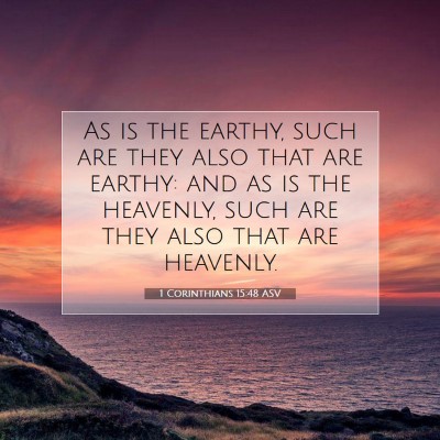 Picture 07 - 1 Corinthians 15:48 ASV - As is the earthy, such are they also that are - Bible Verse Picture