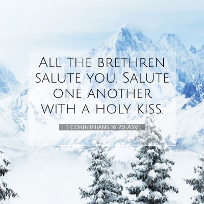 Picture 07 - 1 Corinthians 16:20 ASV - All the brethren salute you. Salute one another - Bible Verse Picture