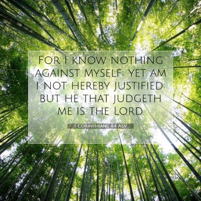 Picture 07 - 1 Corinthians 4:4 ASV - For I know nothing against myself; yet am I not - Bible Verse Picture