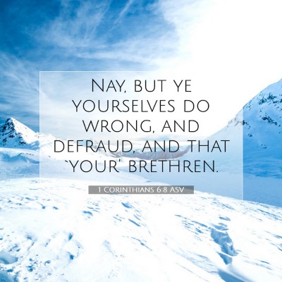 Picture 07 - 1 Corinthians 6:8 ASV - Nay, but ye yourselves do wrong, and defraud, and - Bible Verse Picture