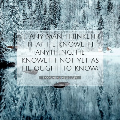 Picture 07 - 1 Corinthians 8:2 ASV - If any man thinketh that he knoweth anything, he - Bible Verse Picture