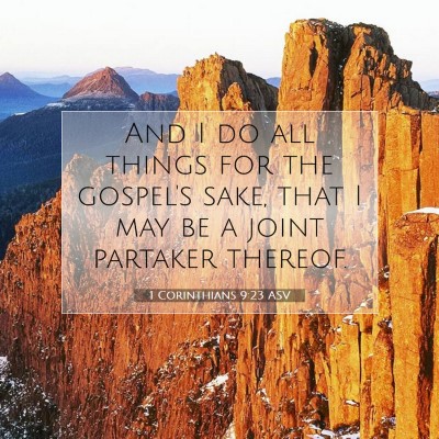 Picture 07 - 1 Corinthians 9:23 ASV - And I do all things for the gospel's sake, that I - Bible Verse Picture