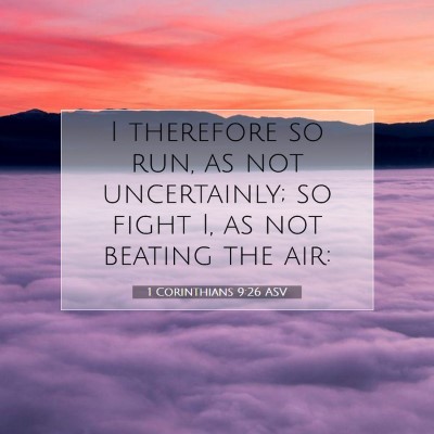 Picture 07 - 1 Corinthians 9:26 ASV - I therefore so run, as not uncertainly; so fight - Bible Verse Picture