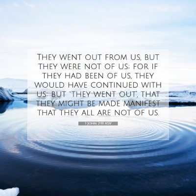 Picture 07 - 1 John 2:19 ASV - They went out from us, but they were not of us; - Bible Verse Picture