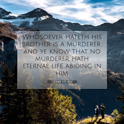 Picture 07 - 1 John 3:15 ASV - Whosoever hateth his brother is a murderer: and - Bible Verse Picture