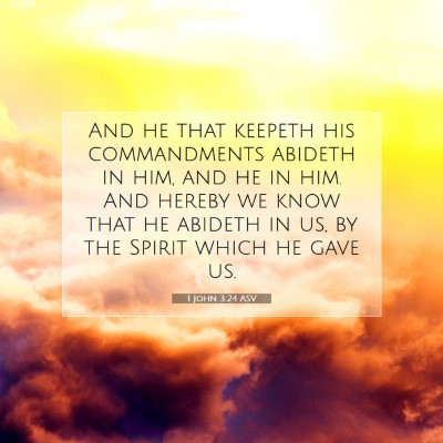 Picture 07 - 1 John 3:24 ASV - And he that keepeth his commandments abideth in - Bible Verse Picture