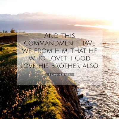 Picture 07 - 1 John 4:21 ASV - And this commandment have we from him, that he - Bible Verse Picture
