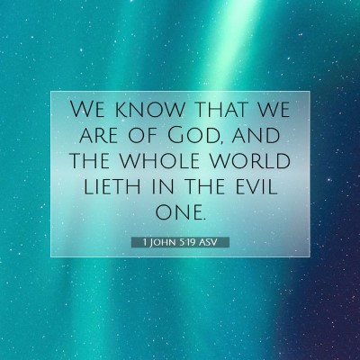 Picture 07 - 1 John 5:19 ASV - We know that we are of God, and the whole world - Bible Verse Picture