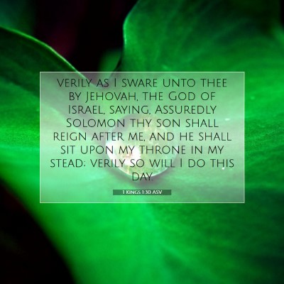 Picture 07 - 1 Kings 1:30 ASV - verily as I sware unto thee by Jehovah, the God - Bible Verse Picture