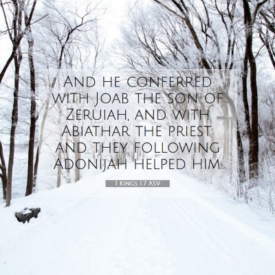 Picture 07 - 1 Kings 1:7 ASV - And he conferred with Joab the son of Zeruiah, - Bible Verse Picture