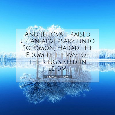 Picture 07 - 1 Kings 11:14 ASV - And Jehovah raised up an adversary unto Solomon, - Bible Verse Picture