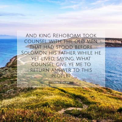 Picture 07 - 1 Kings 12:6 ASV - And king Rehoboam took counsel with the old men, - Bible Verse Picture