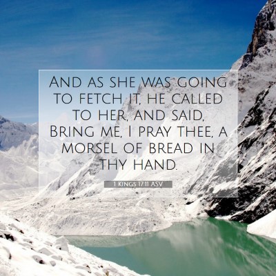 Picture 07 - 1 Kings 17:11 ASV - And as she was going to fetch it, he called to - Bible Verse Picture