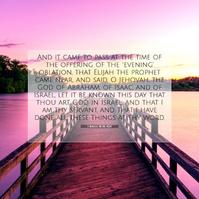 Picture 07 - 1 Kings 18:36 ASV - And it came to pass at the time of the offering - Bible Verse Picture
