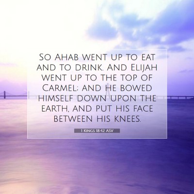 Picture 07 - 1 Kings 18:42 ASV - So Ahab went up to eat and to drink. And Elijah - Bible Verse Picture