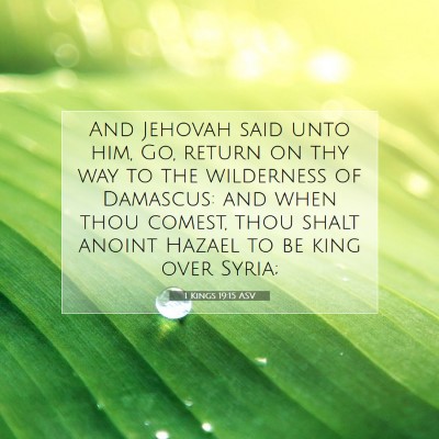 Picture 07 - 1 Kings 19:15 ASV - And Jehovah said unto him, Go, return on thy way - Bible Verse Picture