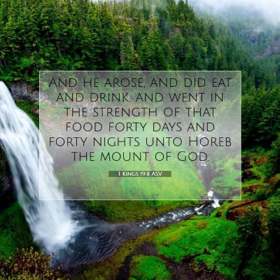 Picture 07 - 1 Kings 19:8 ASV - And he arose, and did eat and drink, and went in - Bible Verse Picture