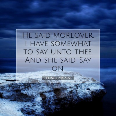 Picture 07 - 1 Kings 2:14 ASV - He said moreover, I have somewhat to say unto - Bible Verse Picture