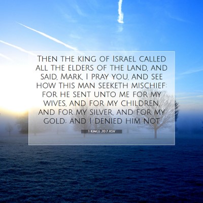 Picture 07 - 1 Kings 20:7 ASV - Then the king of Israel called all the elders of - Bible Verse Picture