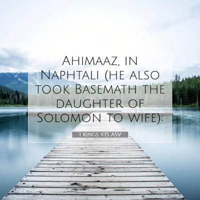 Picture 07 - 1 Kings 4:15 ASV - Ahimaaz, in Naphtali (he also took Basemath the - Bible Verse Picture
