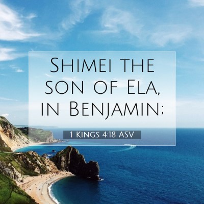 Picture 07 - 1 Kings 4:18 ASV - Shimei the son of Ela, in - Bible Verse Picture