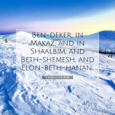 Picture 07 - 1 Kings 4:9 ASV - Ben-deker, in Makaz, and in Shaalbim, and - Bible Verse Picture