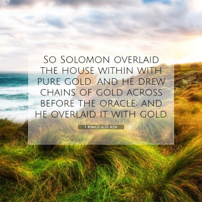 Picture 07 - 1 Kings 6:21 ASV - So Solomon overlaid the house within with pure - Bible Verse Picture