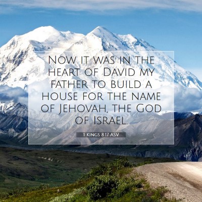 Picture 07 - 1 Kings 8:17 ASV - Now it was in the heart of David my father to - Bible Verse Picture