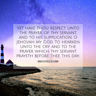 Picture 07 - 1 Kings 8:28 ASV - Yet have thou respect unto the prayer of thy - Bible Verse Picture