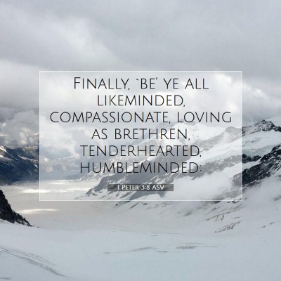 Picture 07 - 1 Peter 3:8 ASV - Finally, `be' ye all likeminded, compassionate, - Bible Verse Picture