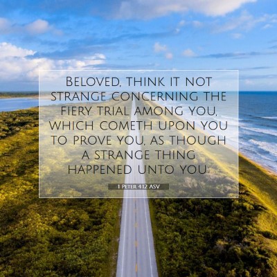 Picture 07 - 1 Peter 4:12 ASV - Beloved, think it not strange concerning the - Bible Verse Picture