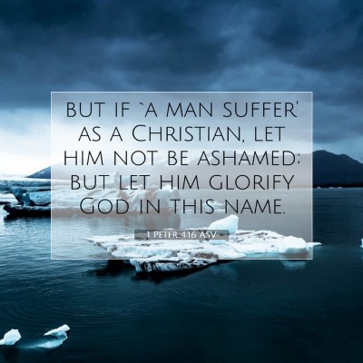 Picture 07 - 1 Peter 4:16 ASV - but if `a man suffer' as a Christian, let him not - Bible Verse Picture