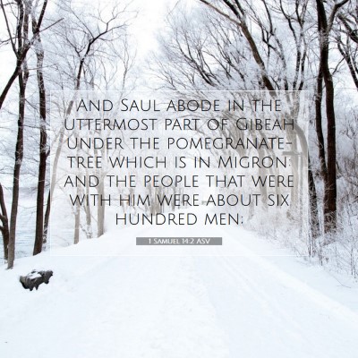 Picture 07 - 1 Samuel 14:2 ASV - And Saul abode in the uttermost part of Gibeah - Bible Verse Picture