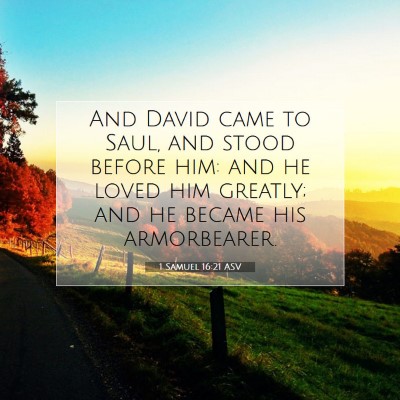 Picture 07 - 1 Samuel 16:21 ASV - And David came to Saul, and stood before him: and - Bible Verse Picture