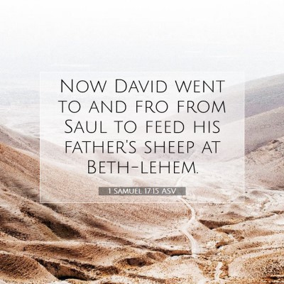 Picture 07 - 1 Samuel 17:15 ASV - Now David went to and fro from Saul to feed his - Bible Verse Picture