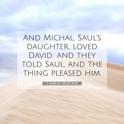 Picture 07 - 1 Samuel 18:20 ASV - And Michal, Saul's daughter, loved David: and - Bible Verse Picture
