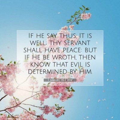 Picture 07 - 1 Samuel 20:7 ASV - If he say thus, It is well; thy servant shall - Bible Verse Picture