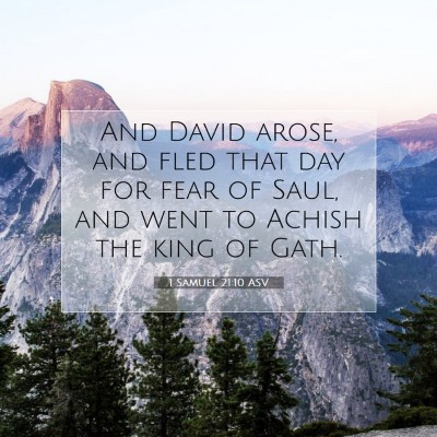 Picture 07 - 1 Samuel 21:10 ASV - And David arose, and fled that day for fear of - Bible Verse Picture