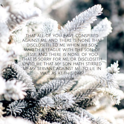 Picture 07 - 1 Samuel 22:8 ASV - that all of you have conspired against me, and - Bible Verse Picture