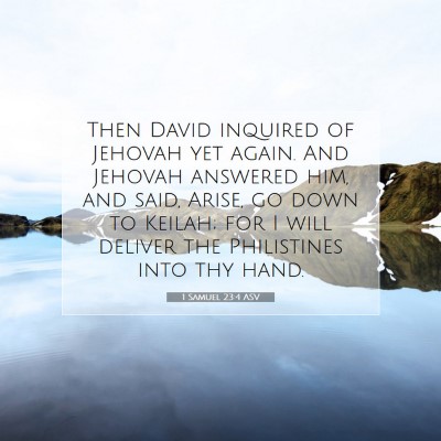 Picture 07 - 1 Samuel 23:4 ASV - Then David inquired of Jehovah yet again. And - Bible Verse Picture