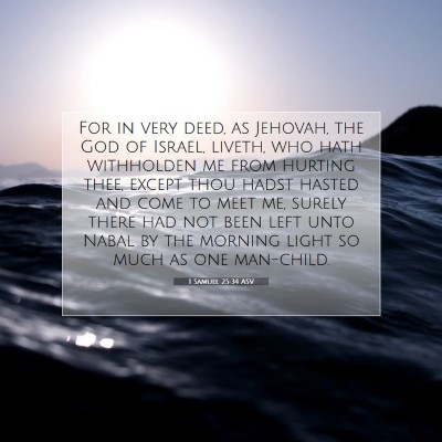Picture 07 - 1 Samuel 25:34 ASV - For in very deed, as Jehovah, the God of Israel, - Bible Verse Picture