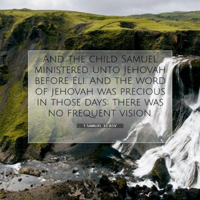 Picture 07 - 1 Samuel 3:1 ASV - And the child Samuel ministered unto Jehovah - Bible Verse Picture
