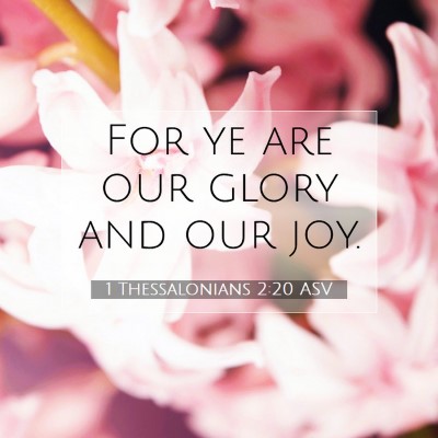 Picture 07 - 1 Thessalonians 2:20 ASV - For ye are our glory and our - Bible Verse Picture