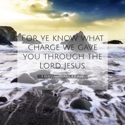 Picture 07 - 1 Thessalonians 4:2 ASV - For ye know what charge we gave you through the - Bible Verse Picture