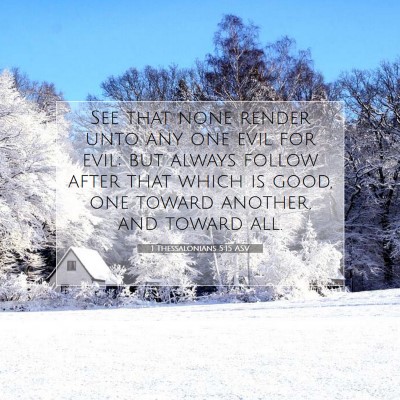 Picture 07 - 1 Thessalonians 5:15 ASV - See that none render unto any one evil for evil; - Bible Verse Picture