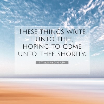 Picture 07 - 1 Timothy 3:14 ASV - These things write I unto thee, hoping to come - Bible Verse Picture