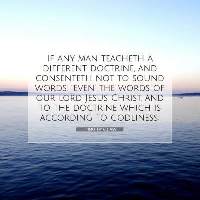 Picture 07 - 1 Timothy 6:3 ASV - If any man teacheth a different doctrine, and - Bible Verse Picture