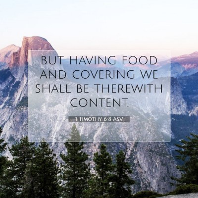 Picture 07 - 1 Timothy 6:8 ASV - but having food and covering we shall be - Bible Verse Picture